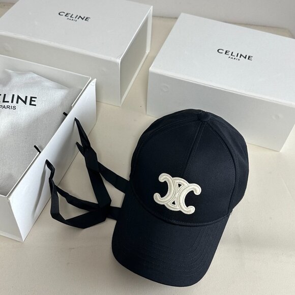 Celine Triomphe Baseball Cap/Cotton Black - Picture 1 of 6